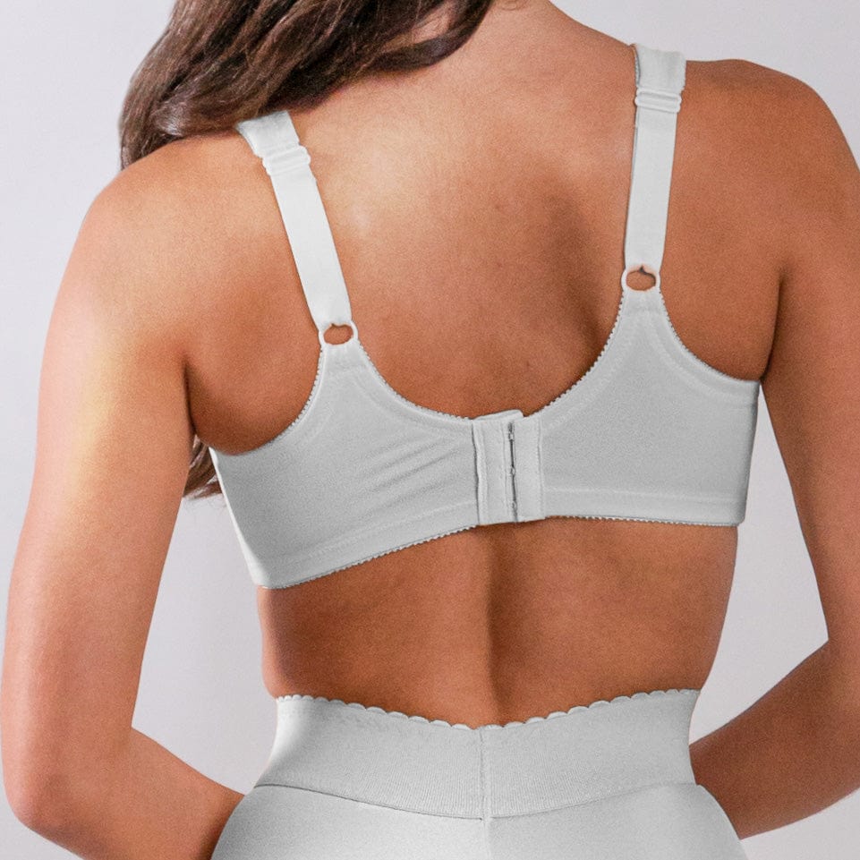 Style 7101 | Brand Printed Full Figure Support Underwire Bra - White - Image 3