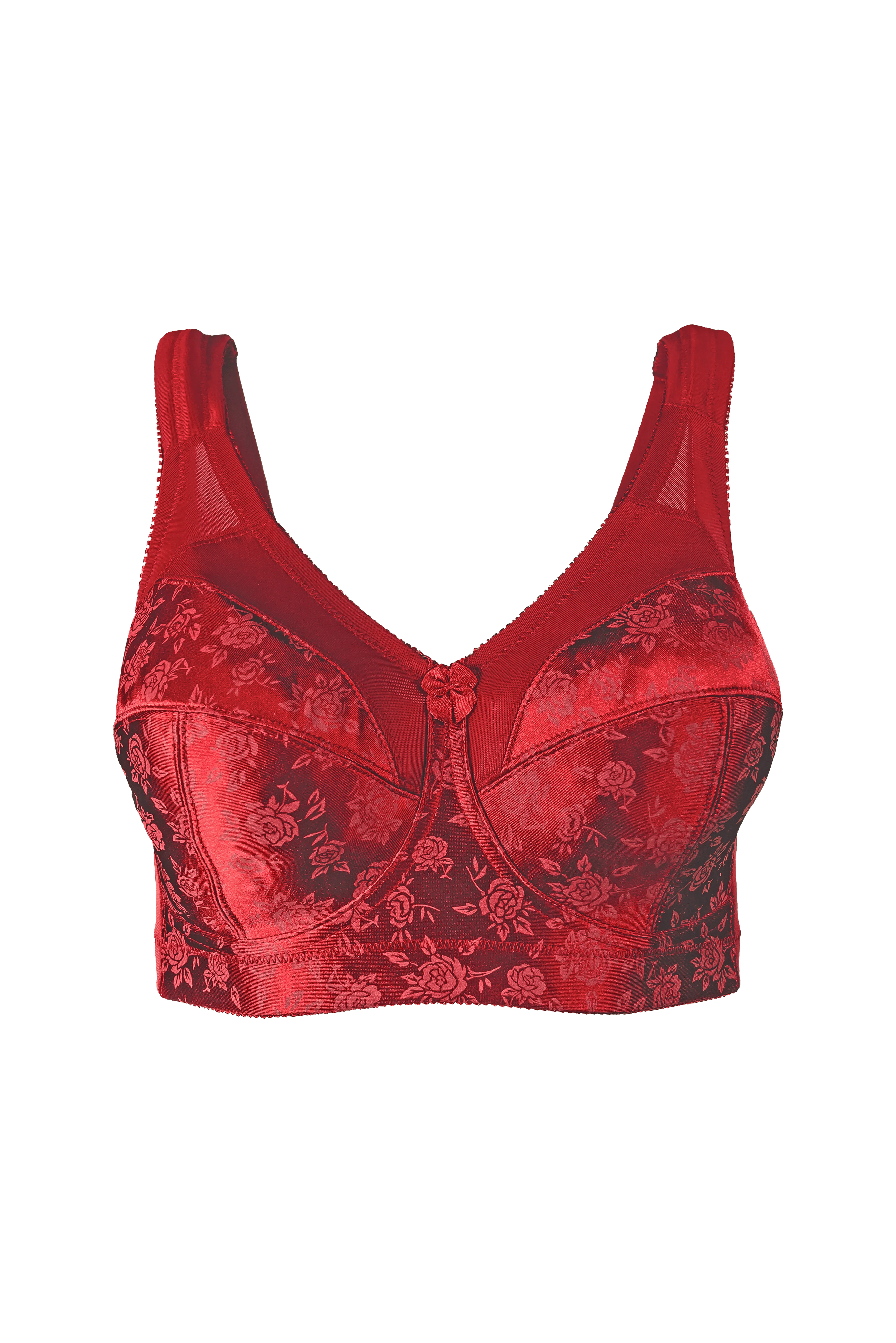 Style 7102 | Full Figure Super Support Soft Cup Bra - Red - Image 2