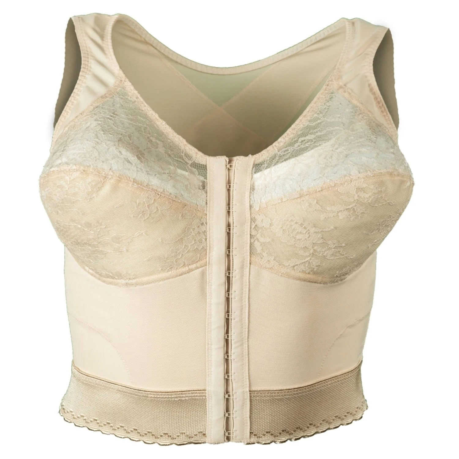 Style 9603 | Front Closure Back Support Long Line Bra - Blush - Image 5