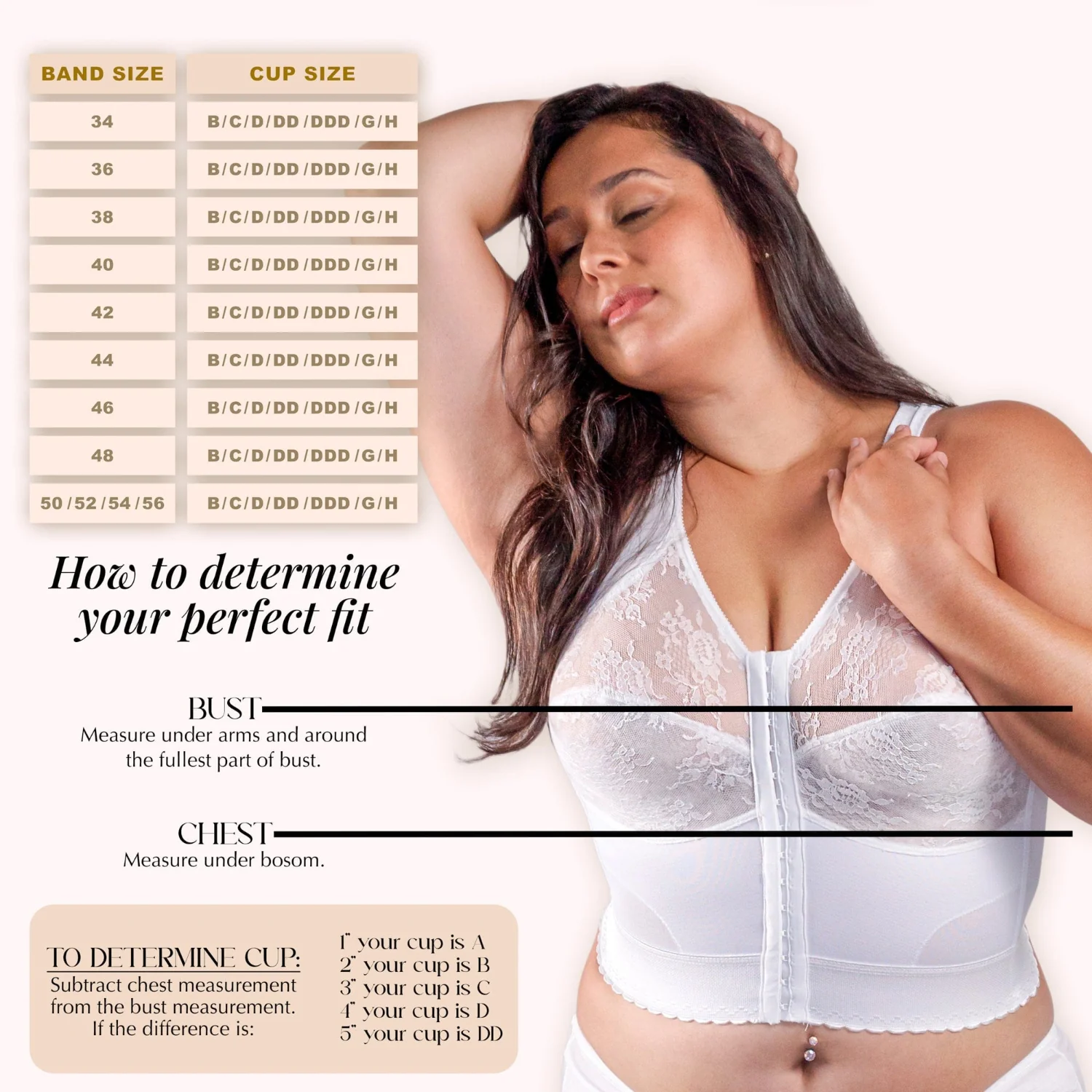 Style 9603 | Front Closure Back Support Long Line Bra - White - Image 6