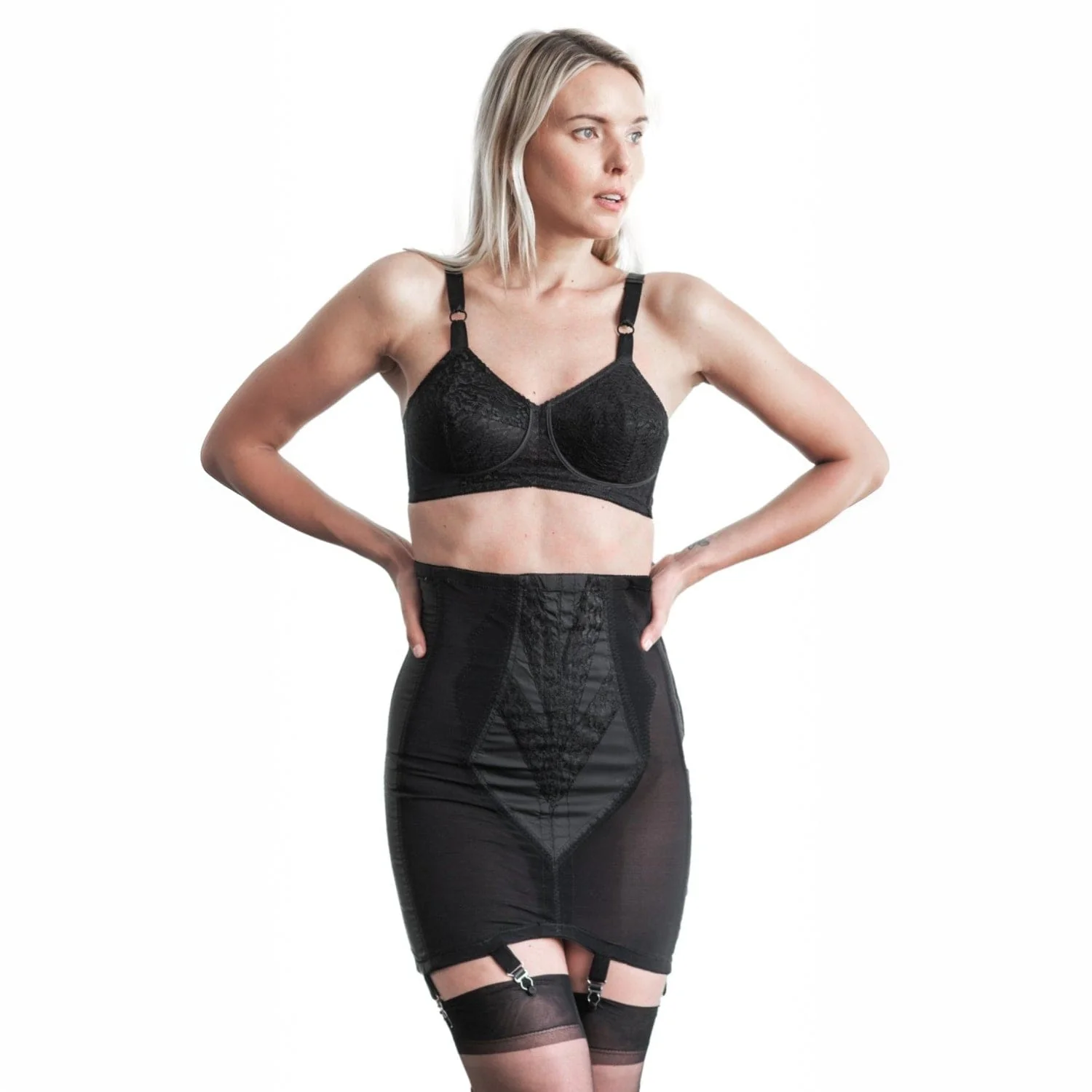 Style 1294 | High Waist Open Bottom Girdle | Extra Firm Shaping | Side Zipper + Hook Closure - Image 11