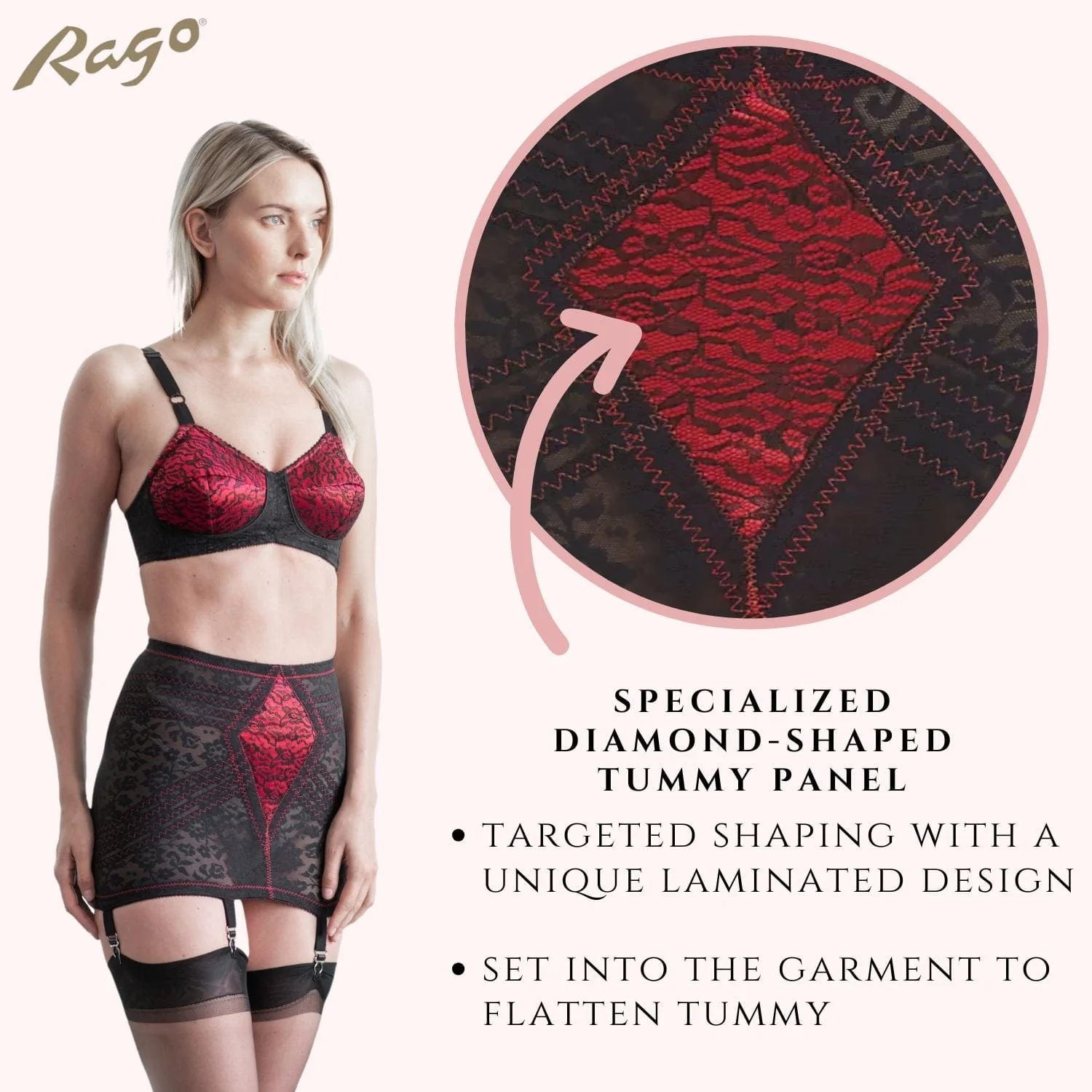 Style 1357 | Lace Waistline Open Bottom Girdle | Extra Firm Shaping - Image 14