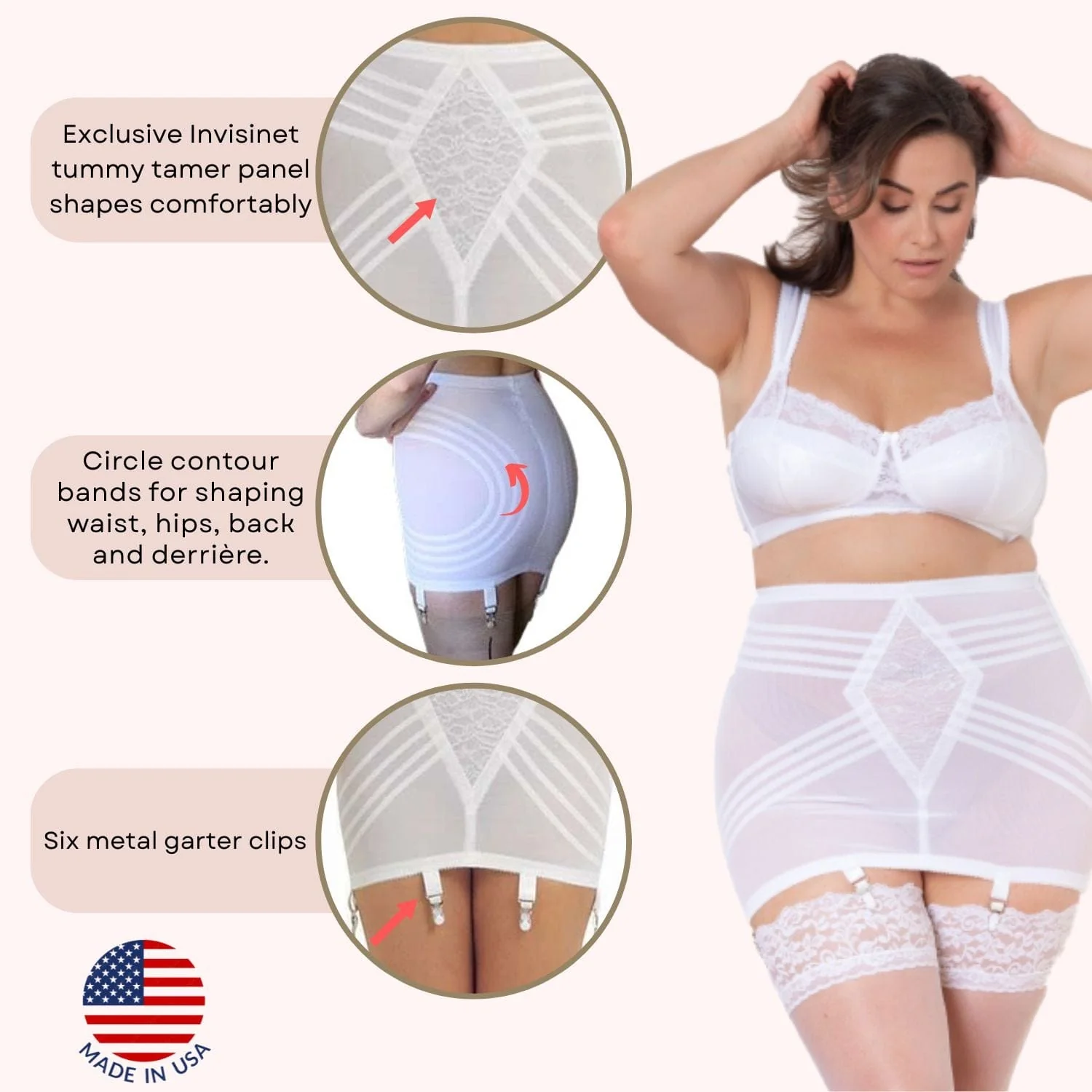 Style 1361 | Waistline Open Bottom Breathable Power Mesh Fabric | With Side Zipper | Firm to Extra Firm Support - Image 15