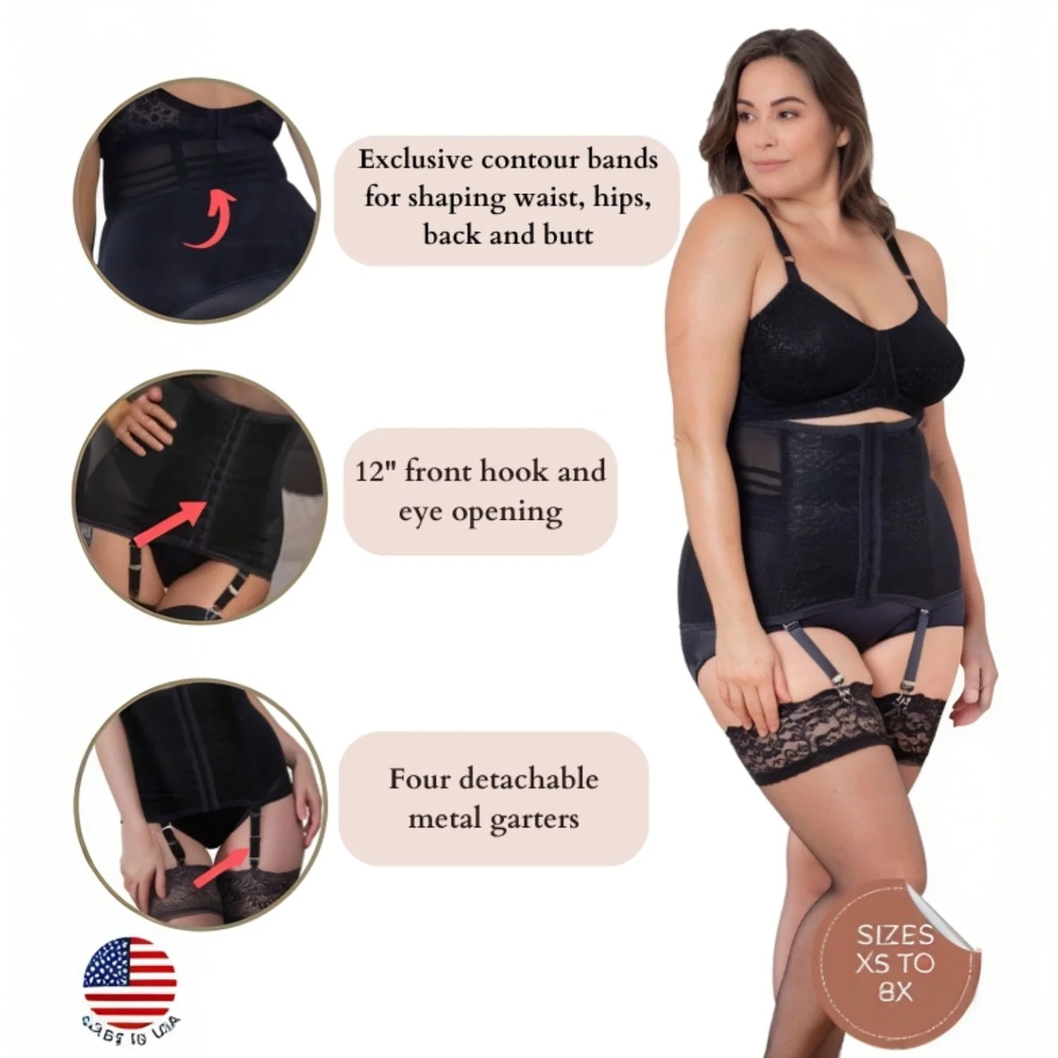 Style 21 | Waist Trainer / Girdle with Garters Firm Shaping - Image 13
