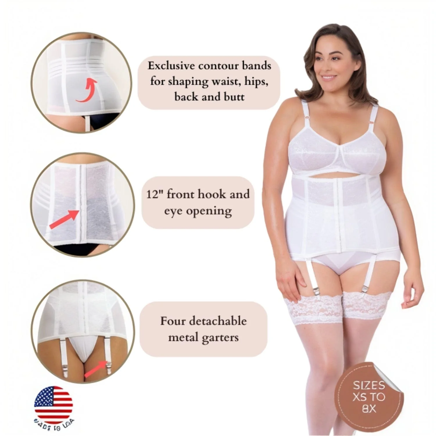 Style 21 | Waist Trainer / Girdle with Garters Firm Shaping - Image 8