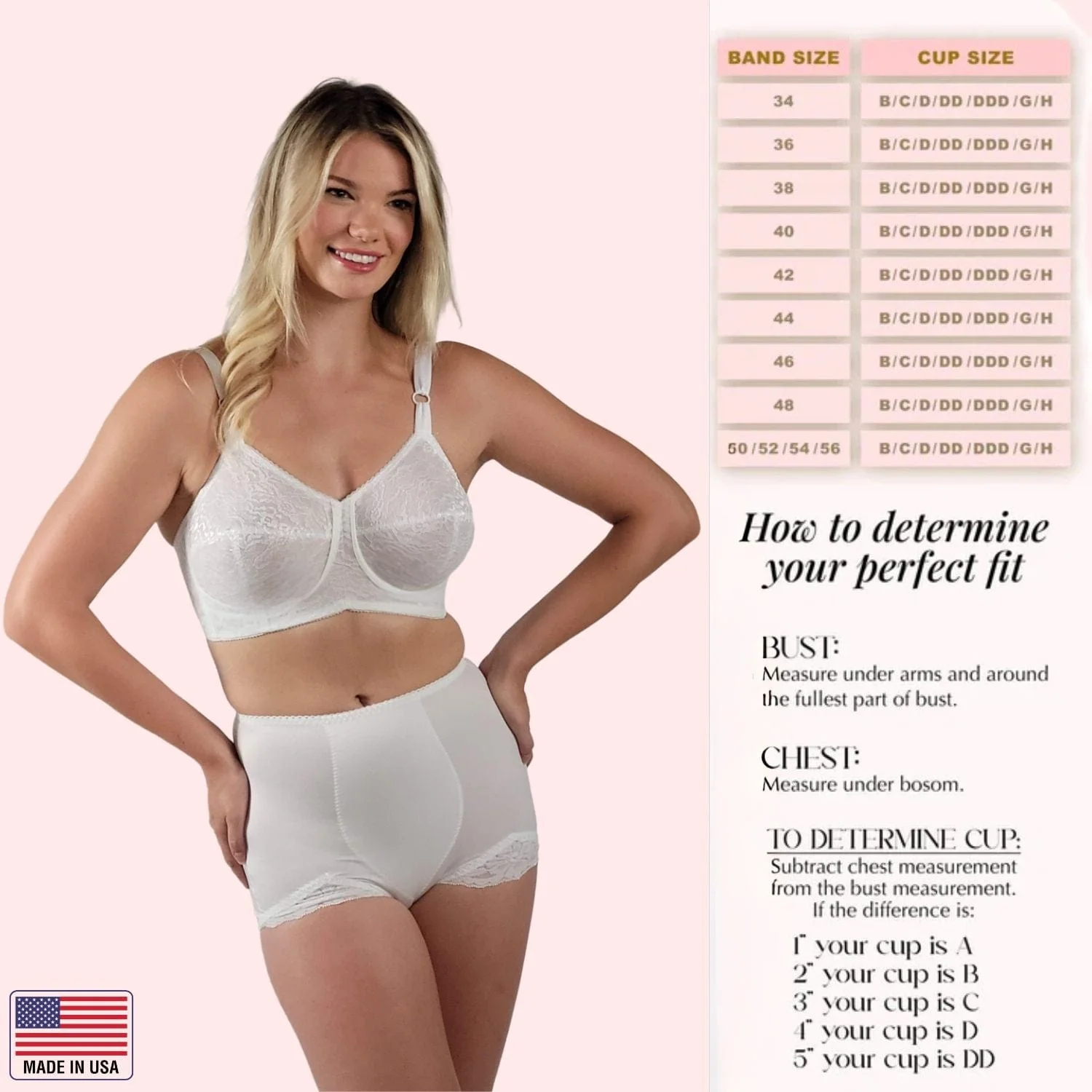 Style 2101 | Expandable Cup Wireless Shaper Bra - White - Image 4