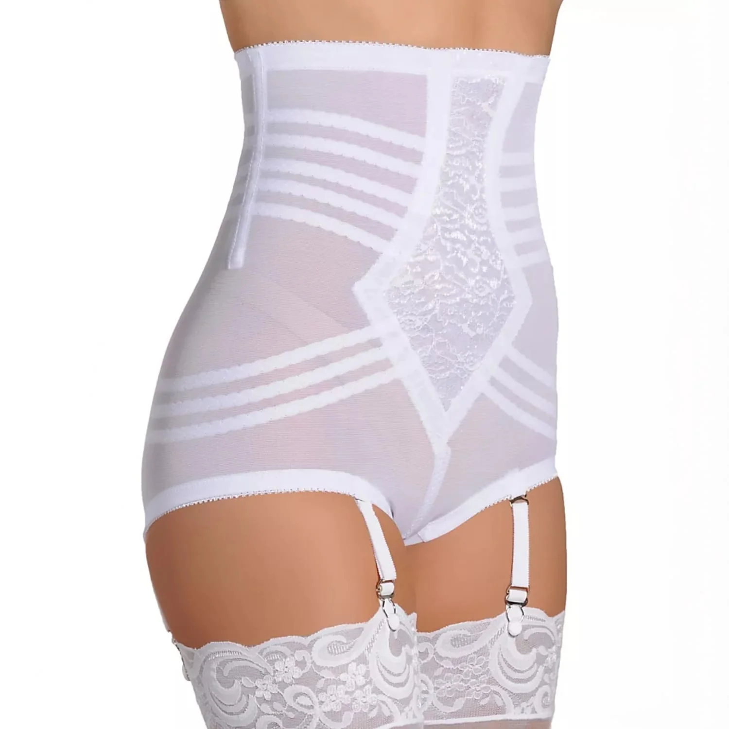 Style 6101 | High Waist Firm Shaping Panty with Zipper with Hook and Eye | Removable garters - Image 13