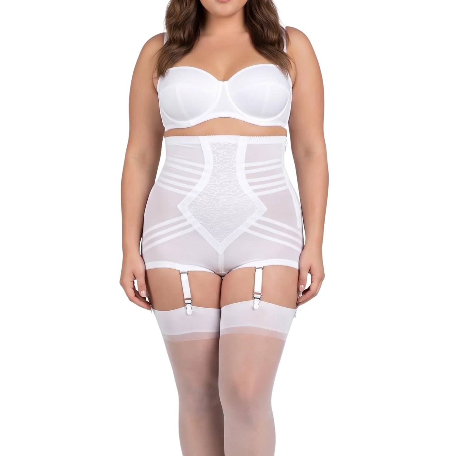 Style 6101 | High Waist Firm Shaping Panty with Zipper with Hook and Eye | Removable garters - Image 8