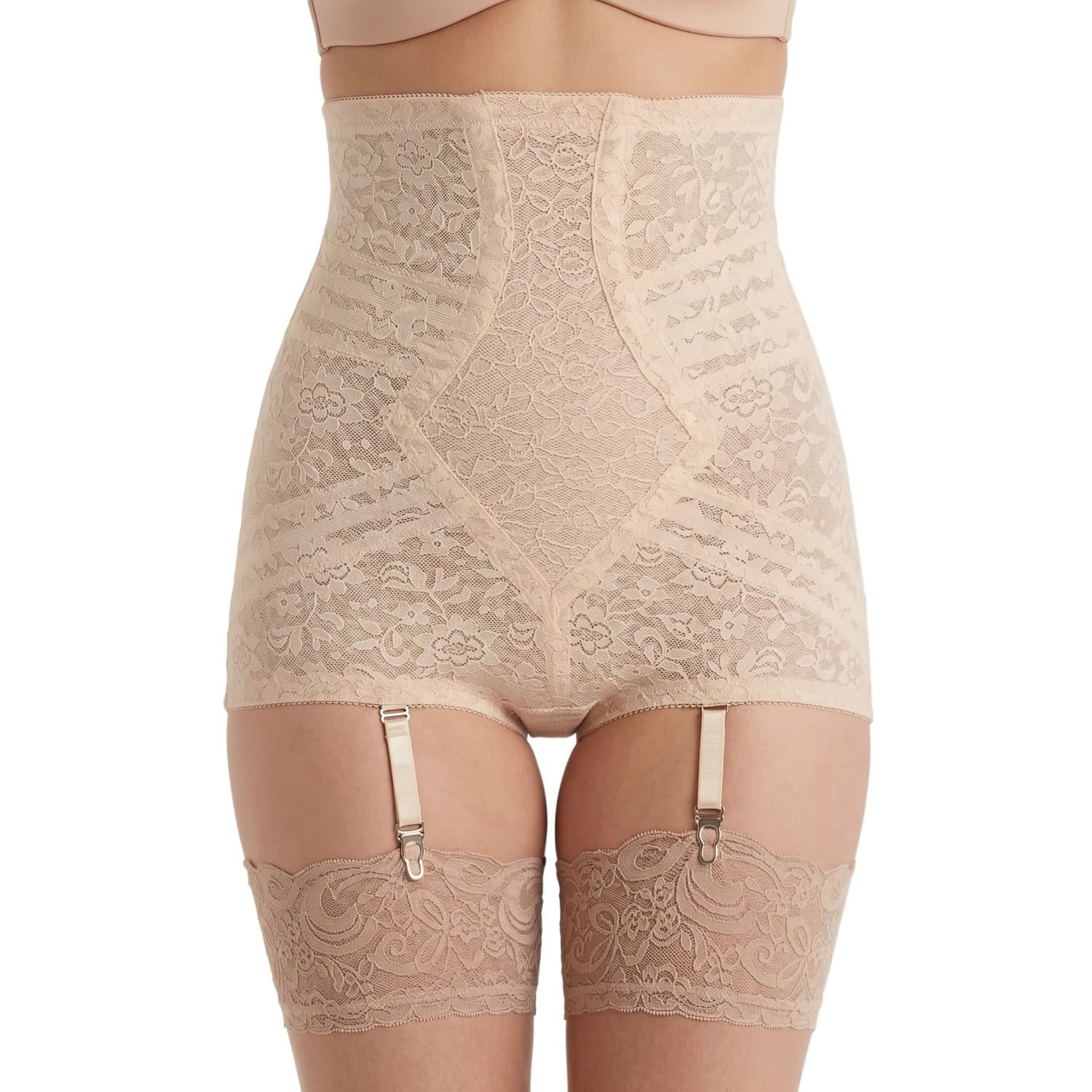 High Waist Extra Firm "No Roll" Panty Girdle with Detachable Garters | Style 6107 - Image 9