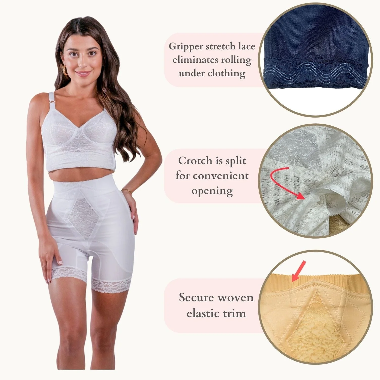 Style 6206 | High Waist Medium Control Thigh Slimmer | No Top Roll - Image 15