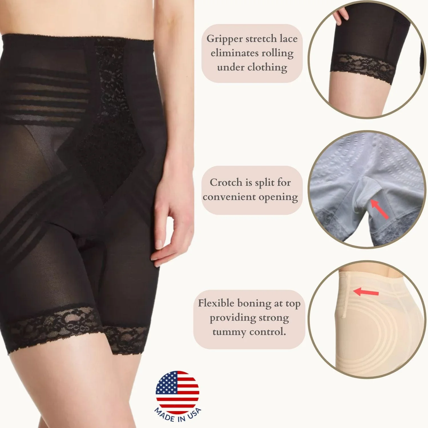 Style 6209 | Breathable High Waist Thigh Slimmer | No Roll Power Mesh Hourglass Shaper |  Firm to Extra Firm Support - Image 13