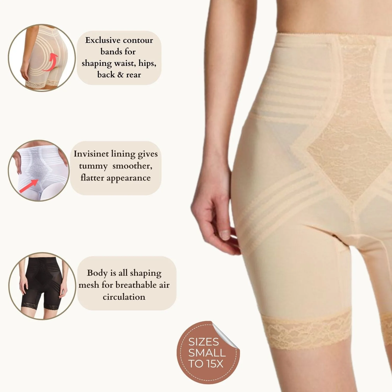 Style 6209 | Breathable High Waist Thigh Slimmer | No Roll Power Mesh Hourglass Shaper |  Firm to Extra Firm Support - Image 20