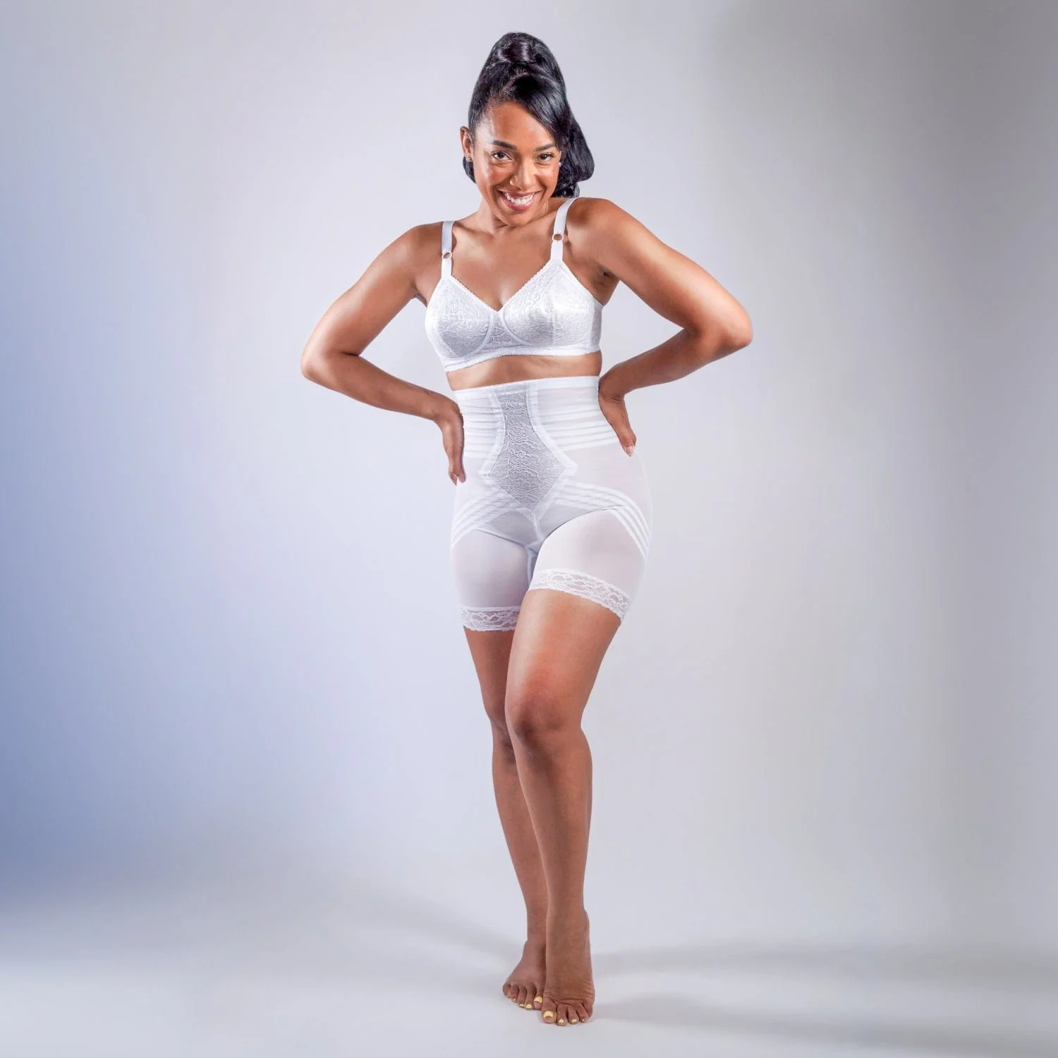 Style 6209 | Breathable High Waist Thigh Slimmer | No Roll Power Mesh Hourglass Shaper |  Firm to Extra Firm Support - Image 3