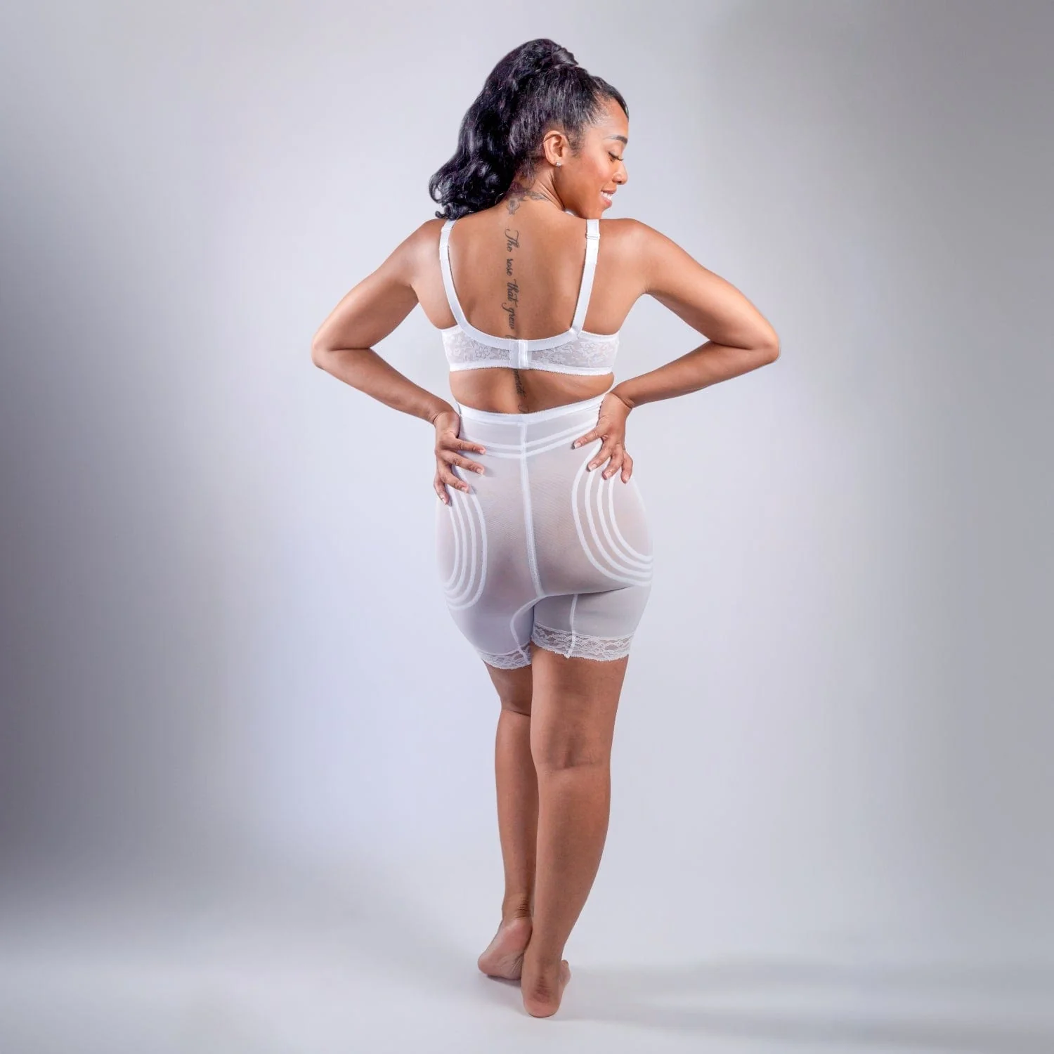 Style 6209 | Breathable High Waist Thigh Slimmer | No Roll Power Mesh Hourglass Shaper |  Firm to Extra Firm Support - Image 4