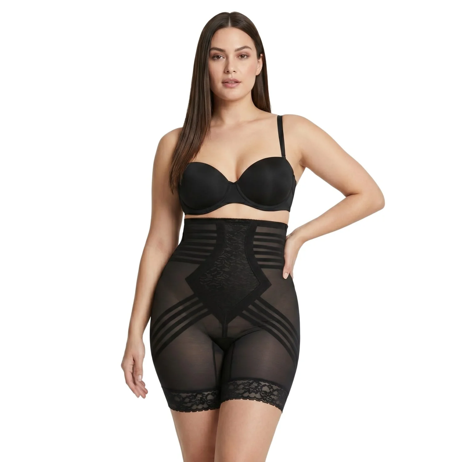 Style 6209 | Breathable High Waist Thigh Slimmer | No Roll Power Mesh Hourglass Shaper |  Firm to Extra Firm Support - Image 9