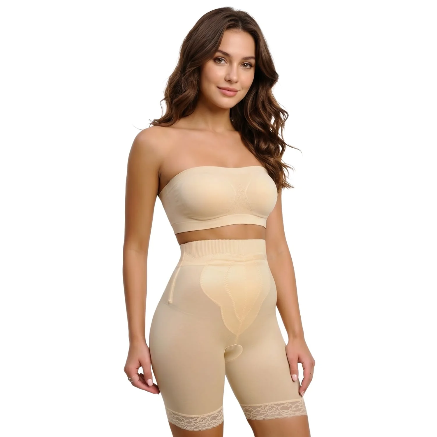 Style 6226 | High Waist Thigh Slimmer with Tulip Front Panel | Memory Compression Fabric | Medium Support - Image 6