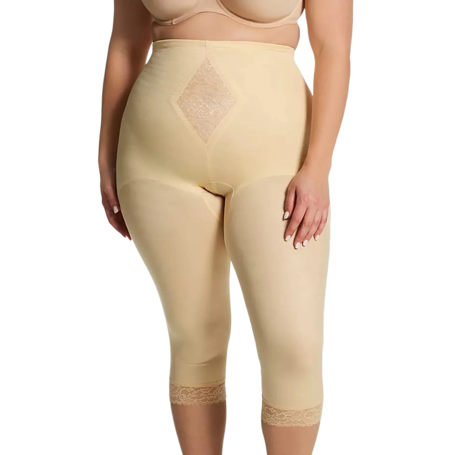 Style 6265 | Waistline Capri Pant Liner with Tummy Control Panel| Memory Compression Fabric | Medium Support - Image 18