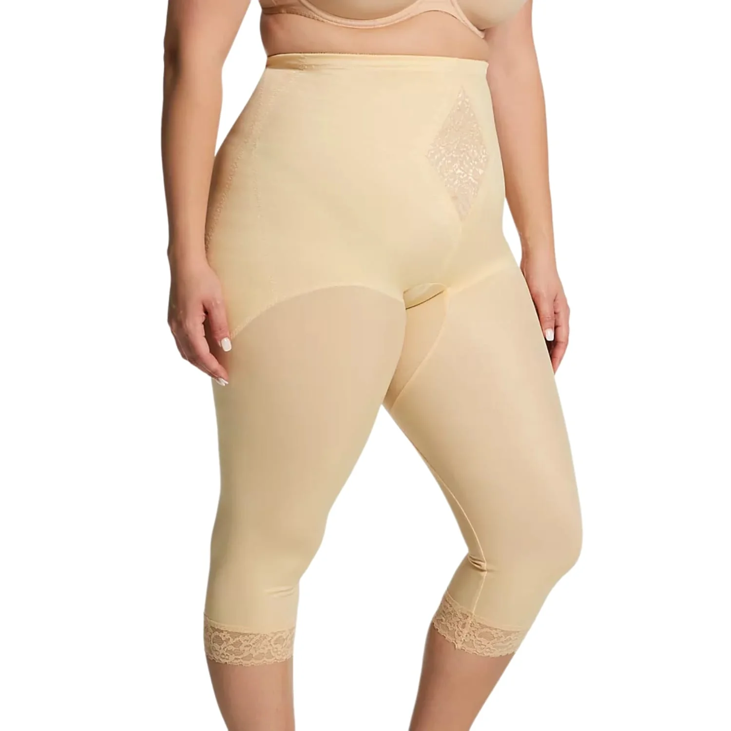 Style 6265 | Waistline Capri Pant Liner with Tummy Control Panel| Memory Compression Fabric | Medium Support - Image 19