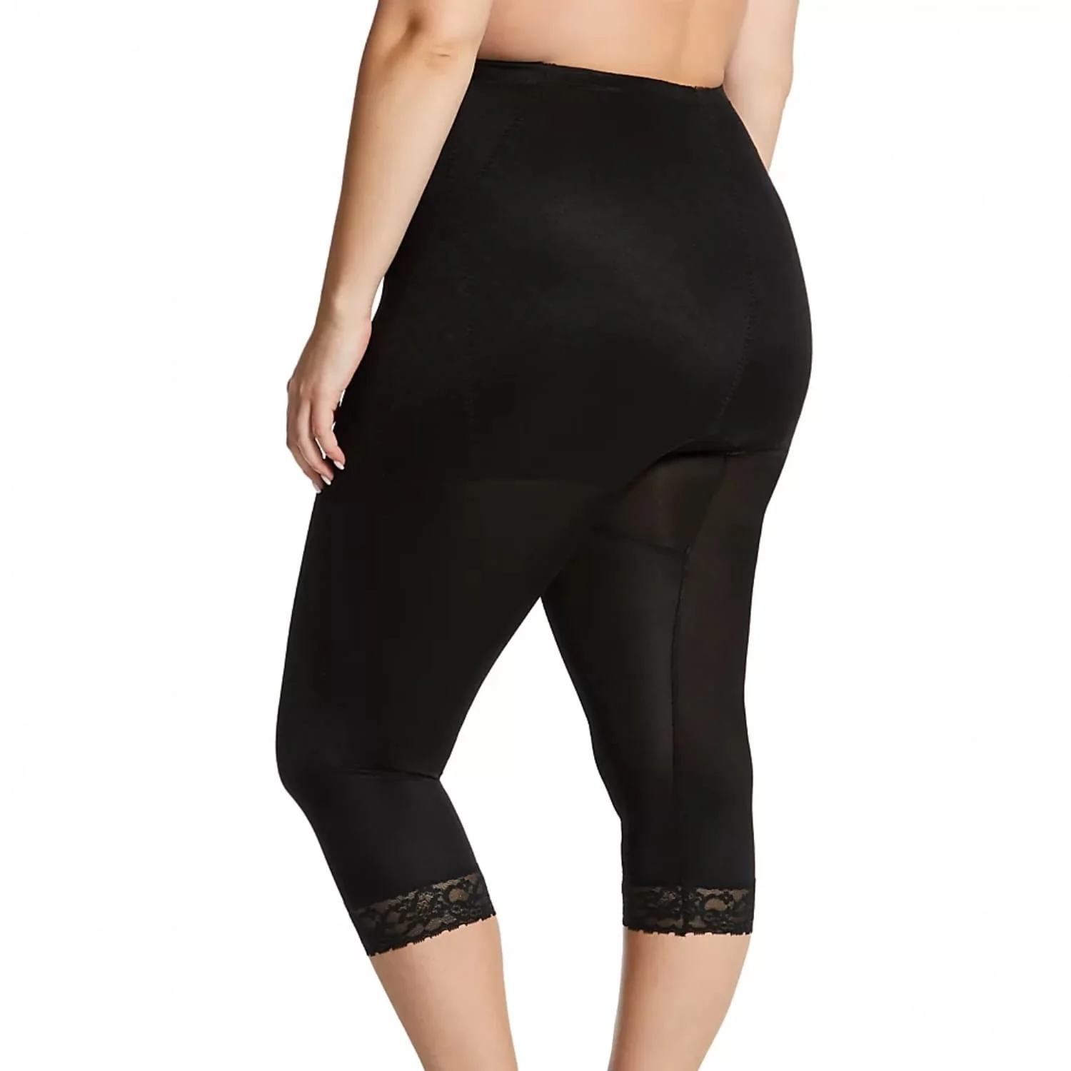 Style 6265 | Waistline Capri Pant Liner with Tummy Control Panel| Memory Compression Fabric | Medium Support - Image 3