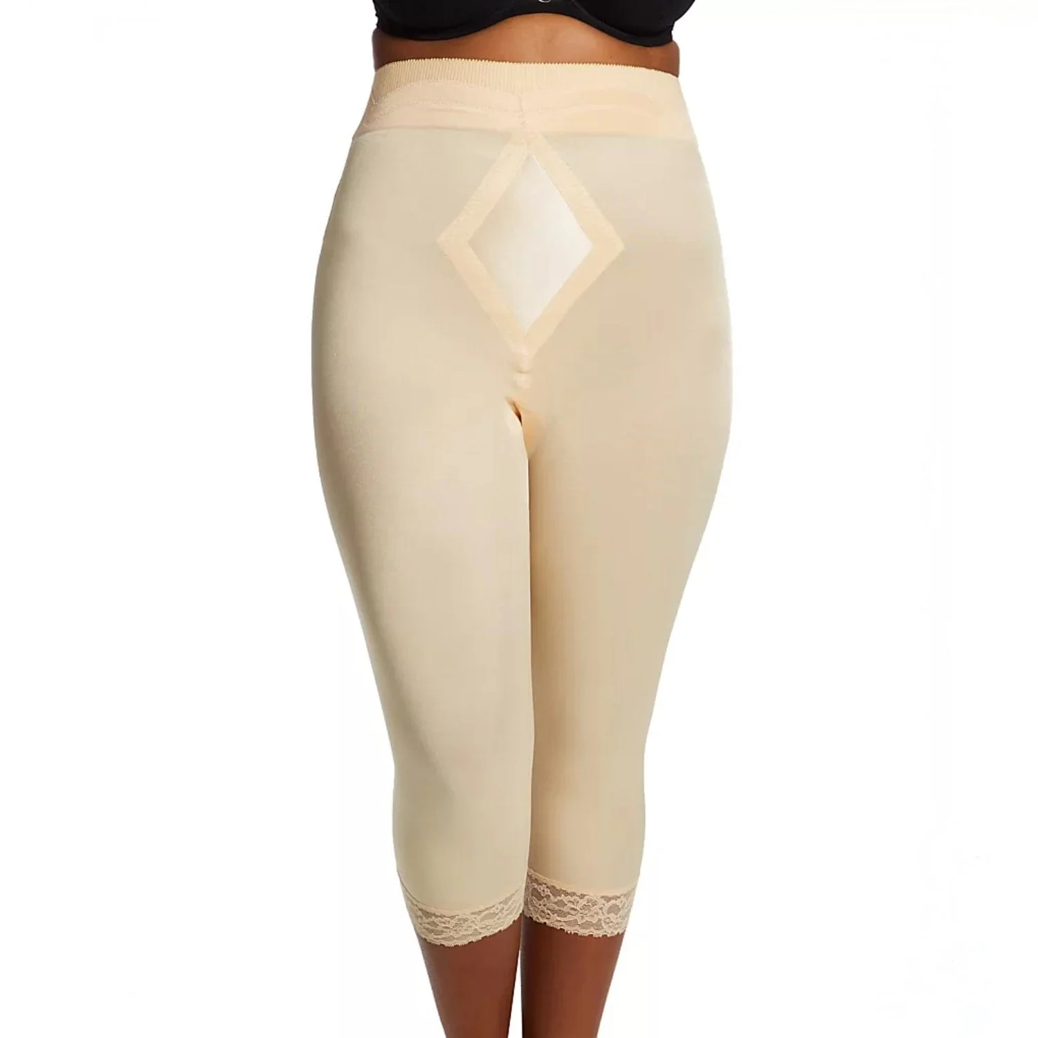 Style 6266 | High Waist Capri Pant Liner with Tummy Control Satin Panel| Memory Compression Fabric | Medium Support - Image 15