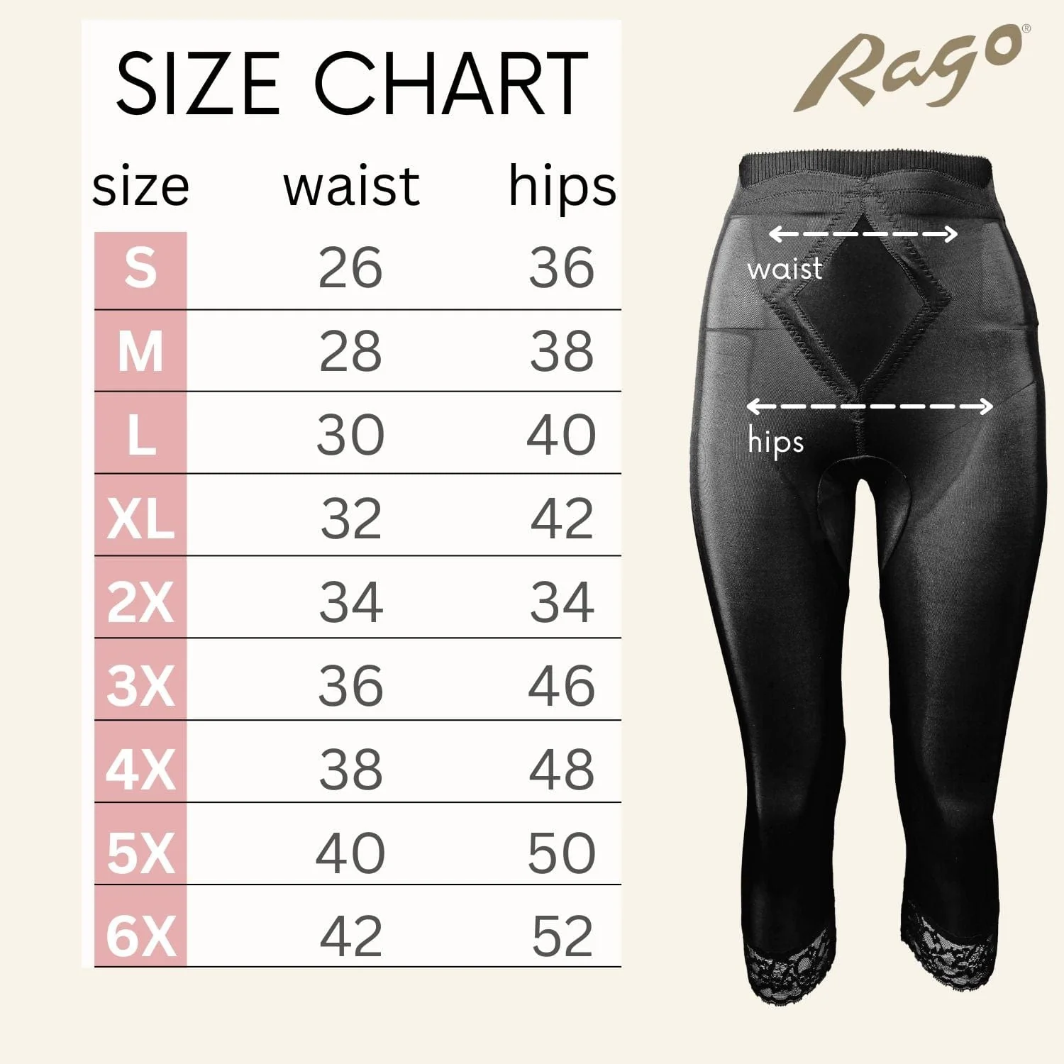 Style 6266 | High Waist Capri Pant Liner with Tummy Control Satin Panel| Memory Compression Fabric | Medium Support - Image 8