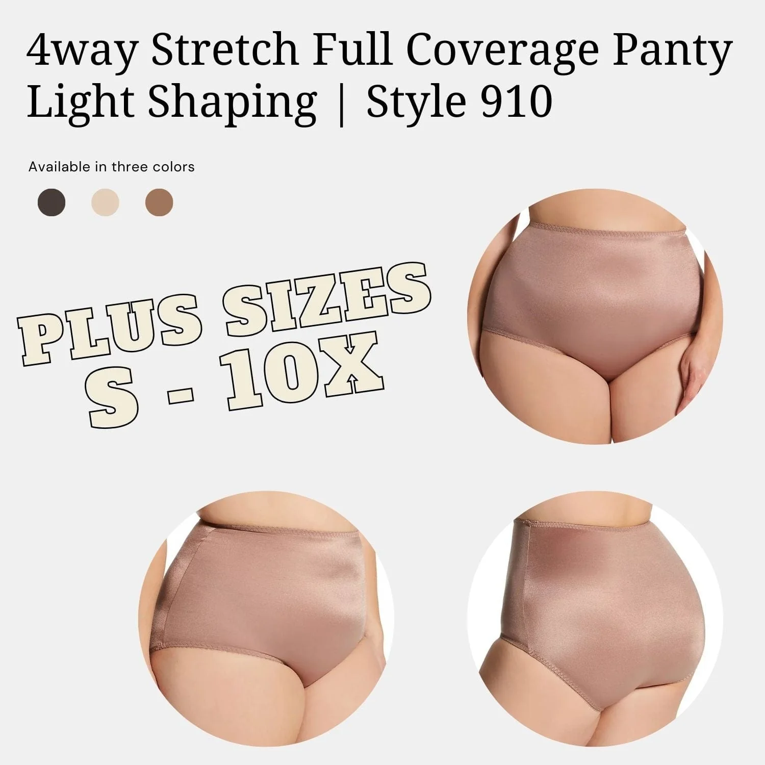 Style 910 | 4way Stretch Full Coverage Panty, Light Shaping - Image 18