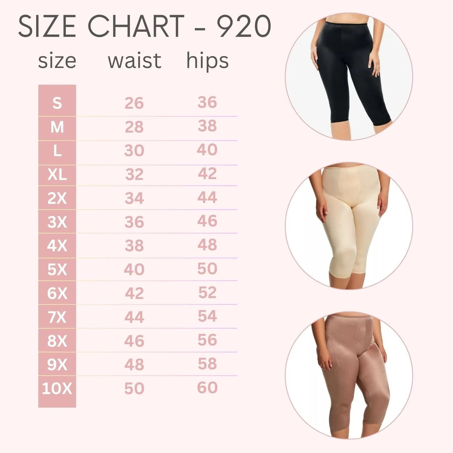 Style 920 | Capri Pant Liner Light Shaping | Satin 4-Way Stretch - Image 18