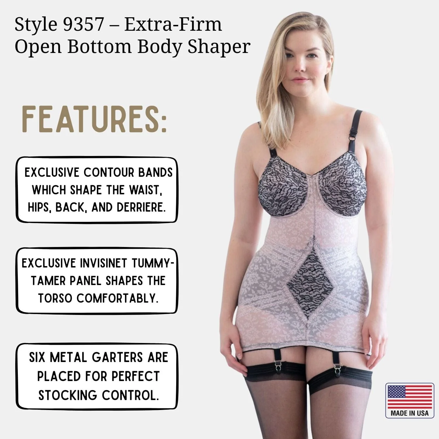 Style 9357 | Body Briefer Extra Firm Shaping  - Pink/Black - Image 5